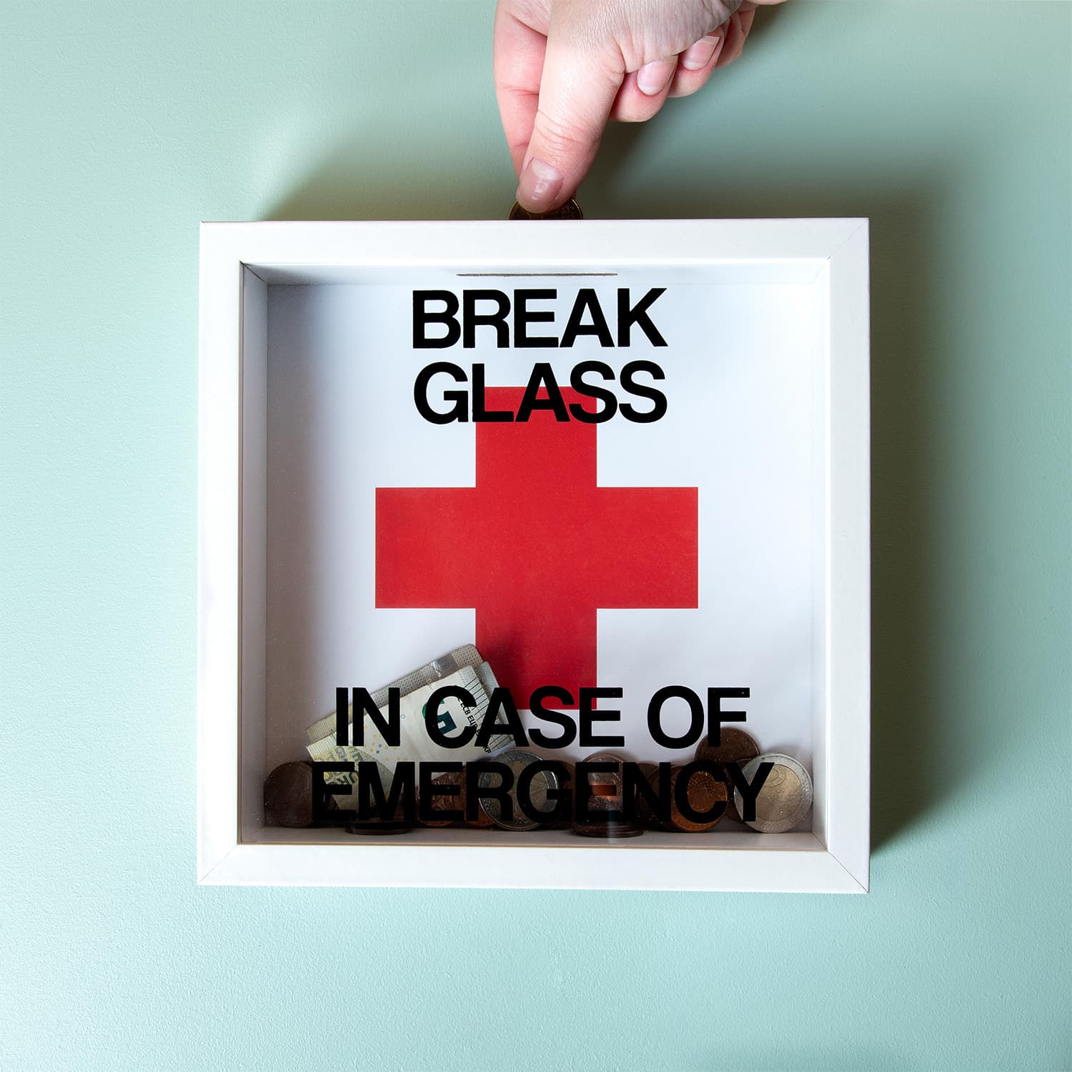 OOTB Houten Spaarpot - In Case Of Emergency